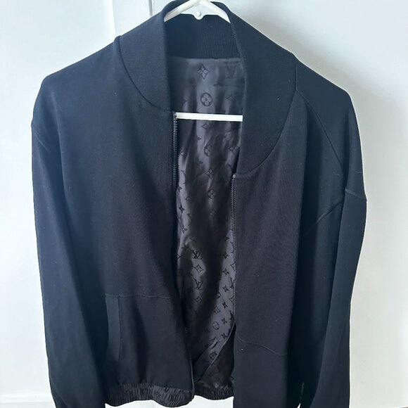 Louis Vuitton Monogram Reversible Light Bomber Blouson Black Cotton Nylon